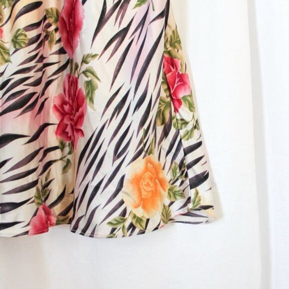 Vintage Popsi Lingerie V-neck Zebra and Rose Sleep Cami Dress X-Large - Picture 4 of 7